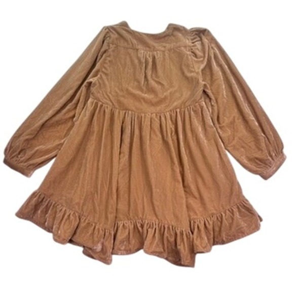 Free People Estella Long Sleeve Velvet Mini Dress Rose Pearl XS NWT - Picture 4 of 16